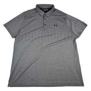 Under Armour Mens 3XL Gray Performance Golf Polo Shirt Loose Fit Short Sleeve